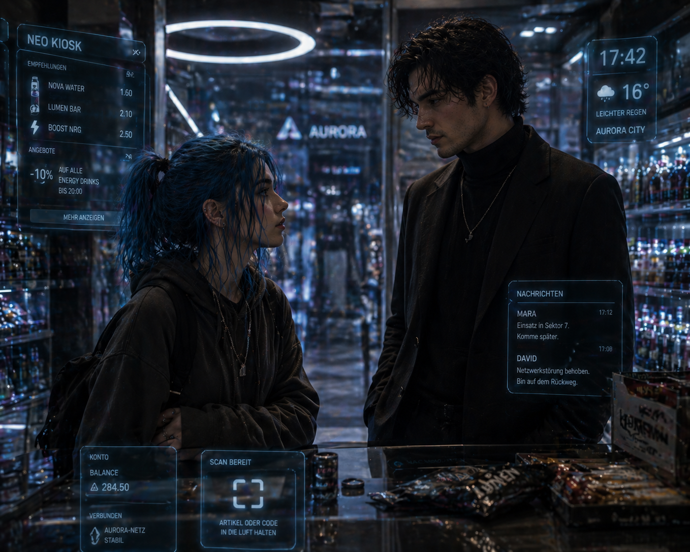 Dee und Kael im Neo Café